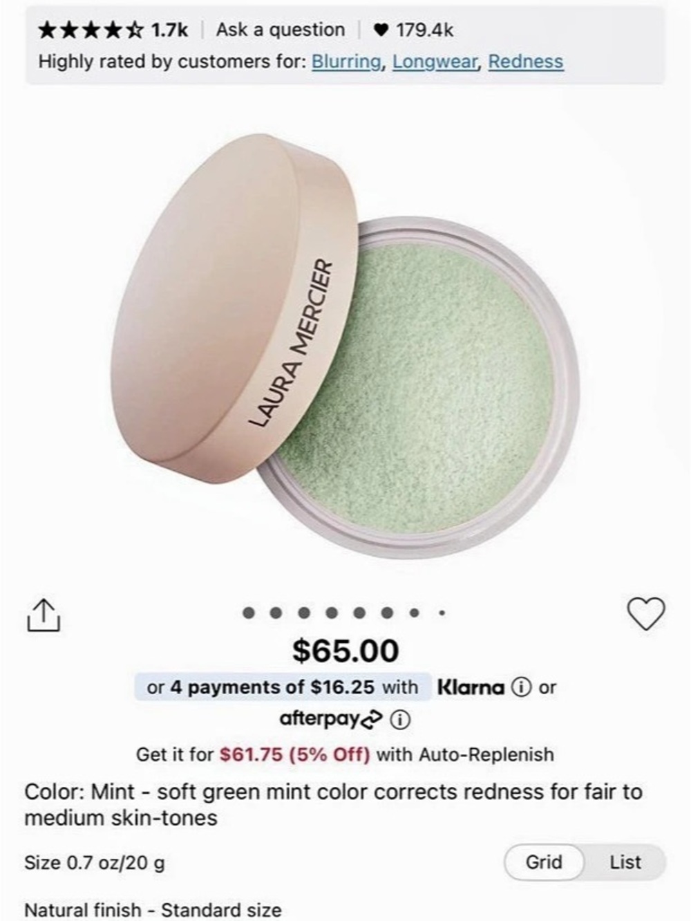 Laura Mercier Ultra-Blur Talc-Free Translucent Loose Setting Powder Setting